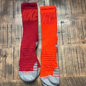 Nike Crew Athletic Socks - Red & Bright Orange
